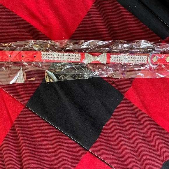 Red Rhinestone Dog Collar - Picture 3 of 7